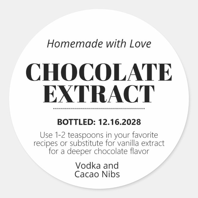 Rótulo Moderno de Adesivo de Extrato de Chocolate  (Frente)