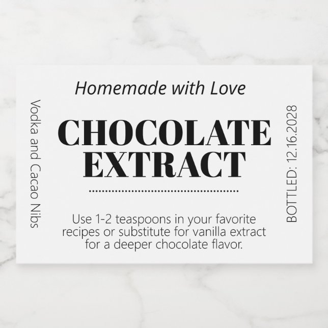 Rótulo Moderno de Adesivo para Extrato de Chocolat (Rótulo Único)