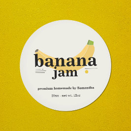Rótulo Moderno de Geléia de Banana Adesivo