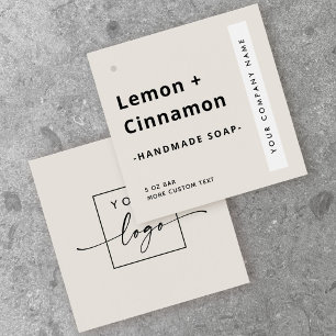 Rótulo moderno mínimo quadrado claro do que broto