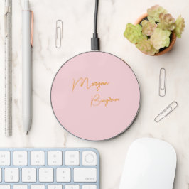 Rótulo monograma minimalista rosa