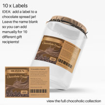 10 x Presente de sobra de chocolate, Comida, Etiqu