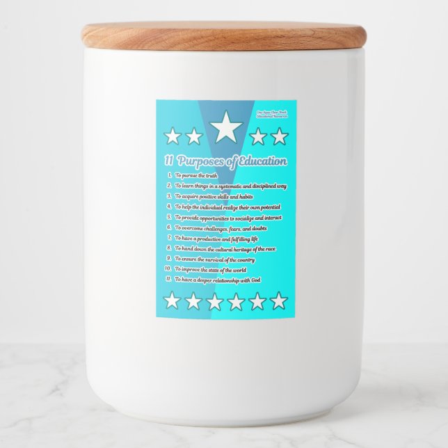 Rótulo Para Comida 11 Objetivos da educação (Frente)