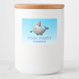 Rótulo Para Comida A festa da Piscina da baleia