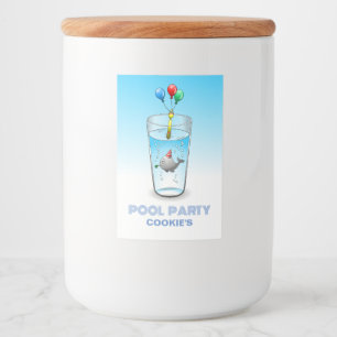 Rótulo Para Comida A festa da Piscina da baleia
