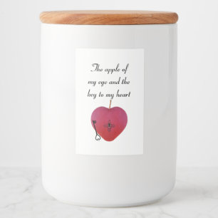 Rótulo Para Comida A maçã do meu olho e a chave do meu coração