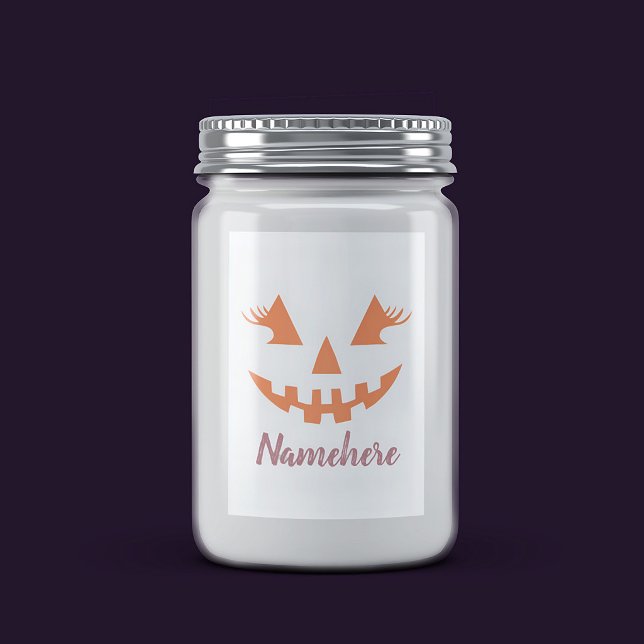 Rótulo Para Comida Abóbora de Halloween Personalizada Feminina Jack O (Criador carregado)