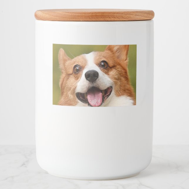 Rótulo Para Comida Adicionar Foto de Cão Personalizada Personalizada (Frente)