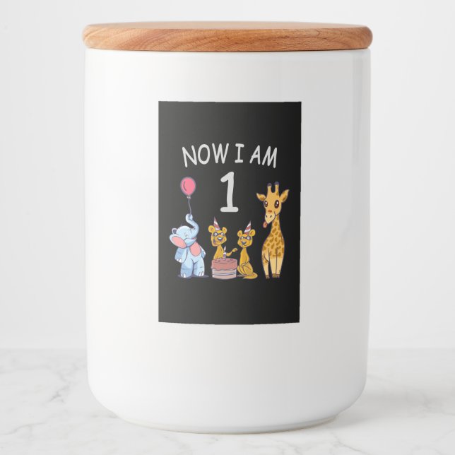 Rótulo Para Comida Agora tenho um primeiro aniversario de 1 ano no Zo (Frente)