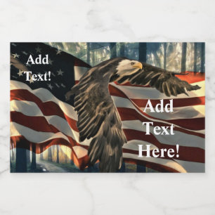 Rótulo Para Comida Águia-careca Bandeira Americana