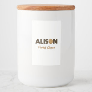 Rótulo Para Comida Alison cookie rainha