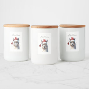 Rótulo Para Comida Alpaca de Natal, personalizável