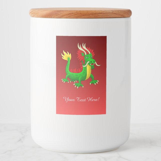 Rótulo Para Comida Ano Novo Chinês Dragão (Frente)