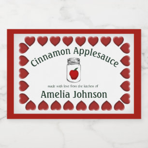 Rótulo Para Comida Applesauce feito com o Love Product Label 3"x2"