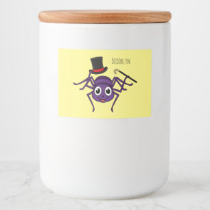 Rótulo Para Comida Aranha-branca no desenho do chapéu