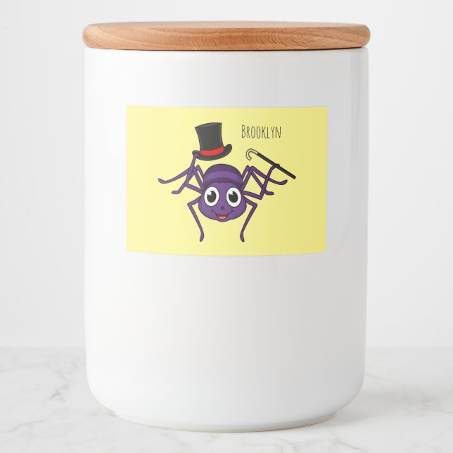 Rótulo Para Comida Aranha-branca no desenho do chapéu (Frente)
