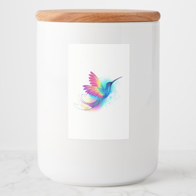 Rótulo Para Comida Arco-Íris Exótico Hummingbird (Frente)