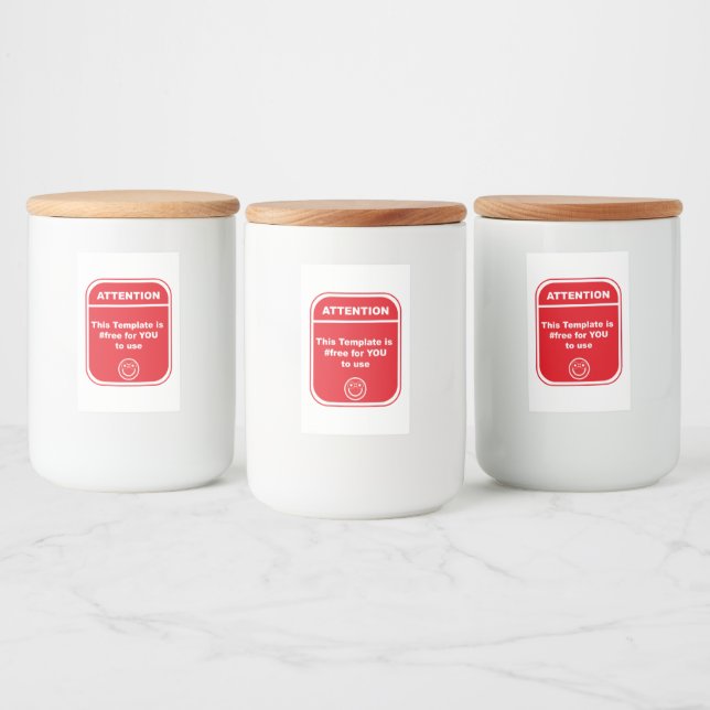 Rótulo Para Comida Atenção Este Modelo é #livre para usar o Cutomize (Garrafas)