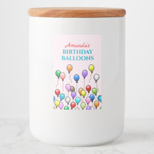 Rótulo Para Comida Balões de Aniversário