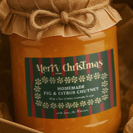 Rótulo Para Comida Bandas de Xadrezes Vermelhas e Verdes para Present