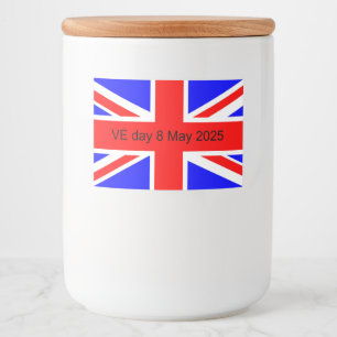 Rótulo Para Comida Bandeira do Reino Unido VE dia 2025