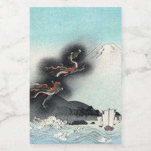 Rótulo Para Comida Batalha Naval da Fúria do Dragão pelo Monte Fuji,