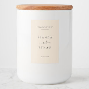Rótulo Para Comida Beige Elegante Simples e Casamento Negro