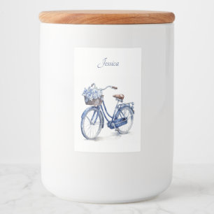 Rótulo Para Comida Bicicleta no Azul Delft personalizável