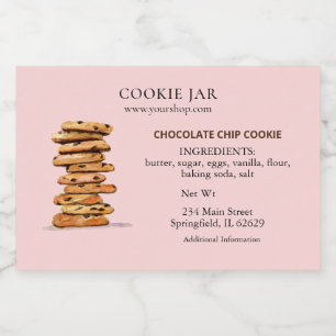 Rótulo Para Comida Biscoito de chocolate Panificação Rosa