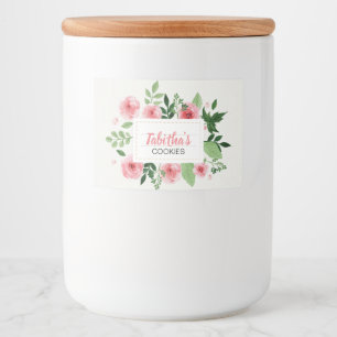 Rótulo Para Comida Biscoito dos rosas do rosa da cor de água