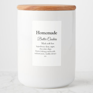 Rótulo Para Comida Biscoitos de manteiga caseiros feitos com amor adi