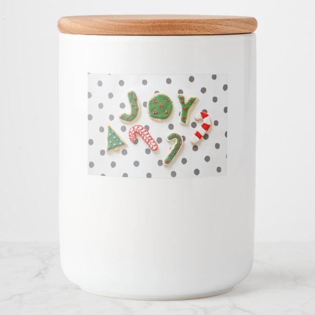 Rótulo Para Comida Biscoitos de Natal alegres (Frente)