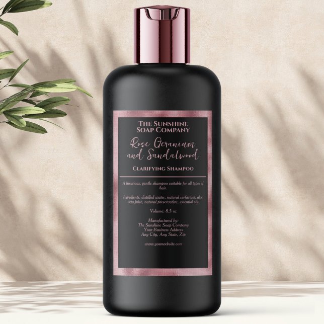 Rótulo Para Comida Black Pink foil waterproof cosmetics bottle label (Criador carregado)