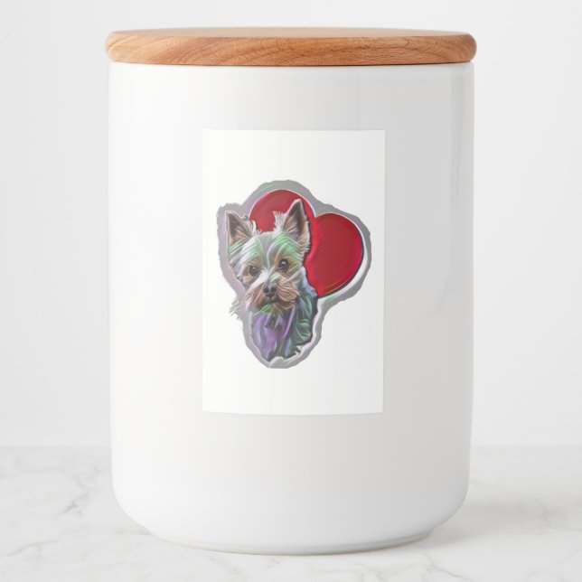 Rótulo Para Comida Blue Dourado Yorkshire Yorkie Terrier (Frente)