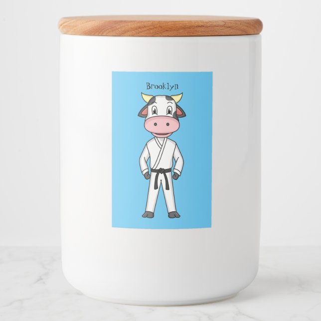 Rótulo Para Comida Boca-branca em desenho animado em kung fu (Frente)