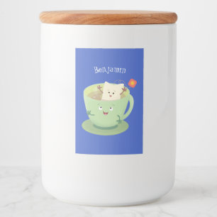 Rótulo Para Comida Bonita taça de cartoon humorista