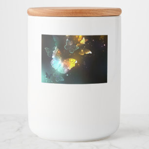 Rótulo Para Comida Borboletas luminosas e borboletas noturnas