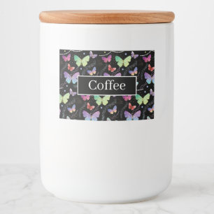 Rótulo Para Comida Borboletas Roxas e Azuis Brilhantes