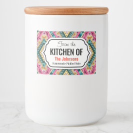 Rótulo Para Comida Bright Boho Colorful abstrato tribal