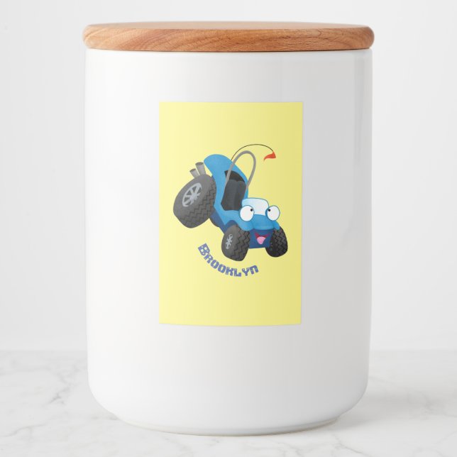 Rótulo Para Comida Buggy duna em forma de cartoon de veículos rodoviá (Frente)