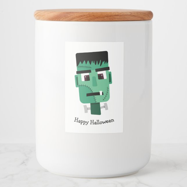 Rótulo Para Comida Cabeça do Monstro de Frankenstein (Frente)