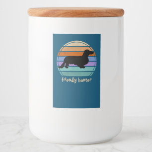 Rótulo Para Comida Cabelo Longo Dachshund - Silhouette 1