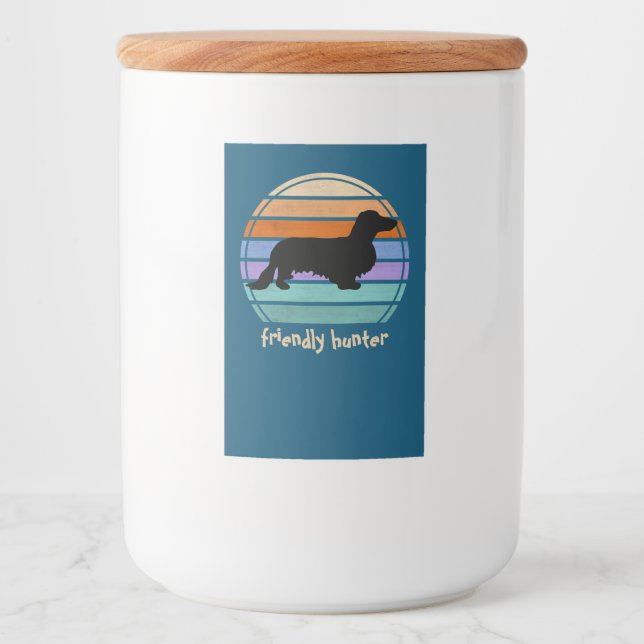 Rótulo Para Comida Cabelo Longo Dachshund - Silhouette 1 (Frente)