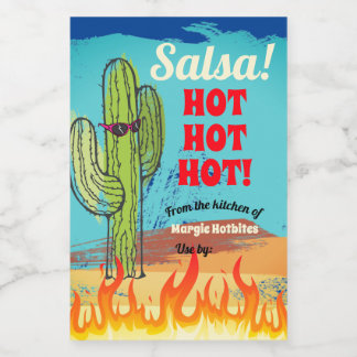 Rótulo Para Comida Cactus lança fogo molho quente mexicano salsa sals