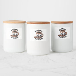 Rótulo Para Comida Cafeinado para o Core Cartoon Coffee Mug