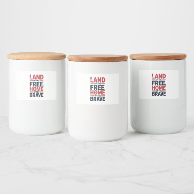Rótulo Para Comida Camisa EUA Terra Livre | Lar dos Bravos (Garrafas)