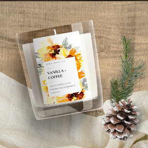 RÓTULO PARA COMIDA CANA FLORAL DE ÁGUA RUSTIÇA AMARELA AMARELA
