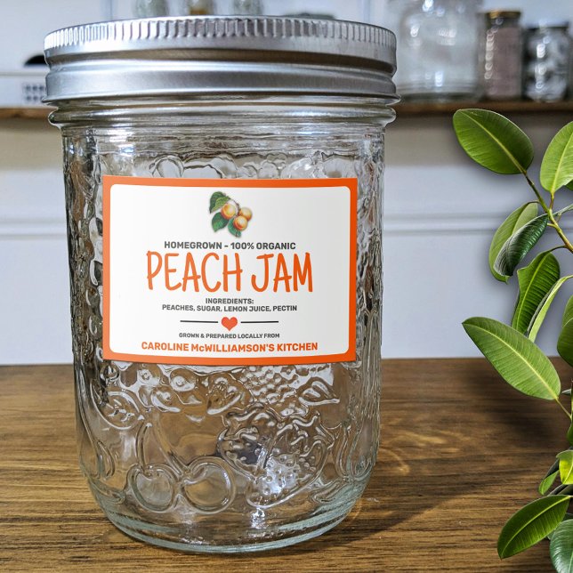 Rótulo Para Comida Canned Peaches Food Label (Criador carregado)