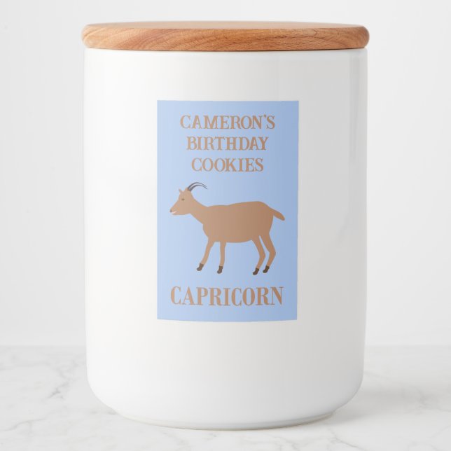 Rótulo Para Comida Capricorn - Sinal de Estrela Personalizado (Frente)