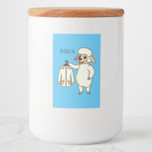 Rótulo Para Comida Carneiro bonito com cartografia de jaqueta 